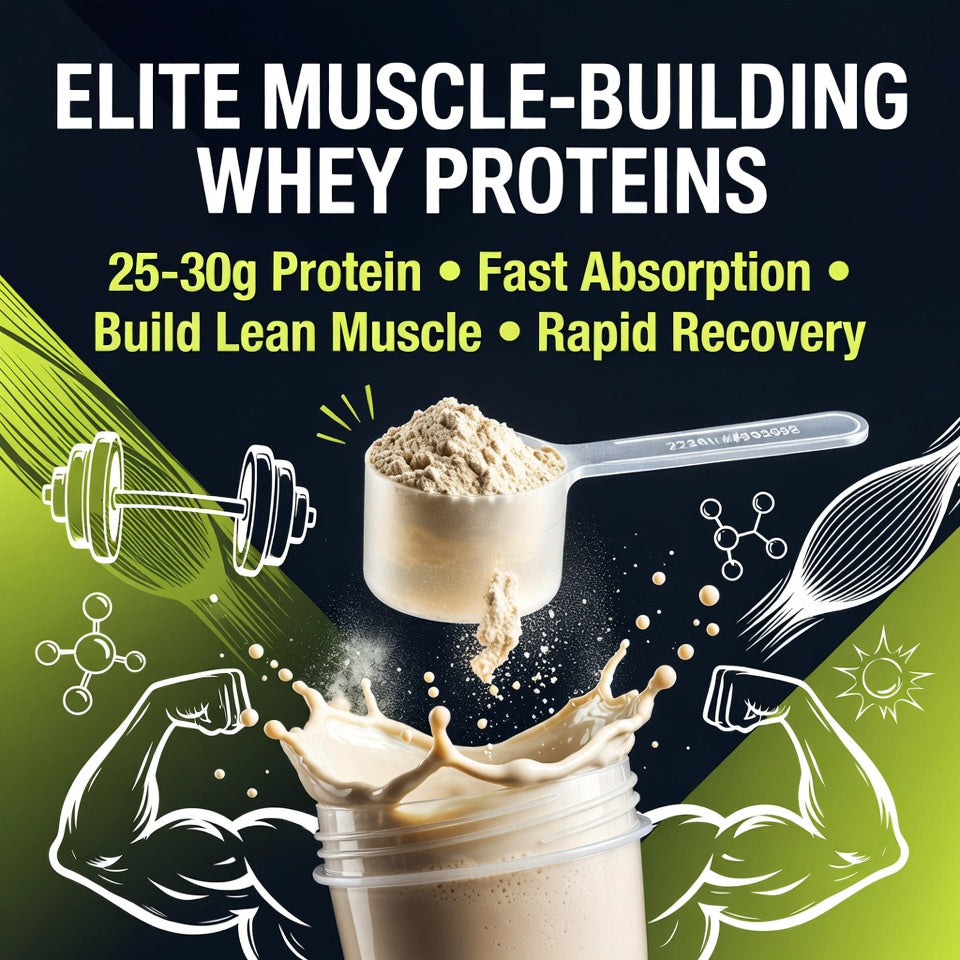 Elite Muscle-Building Whey Proteins